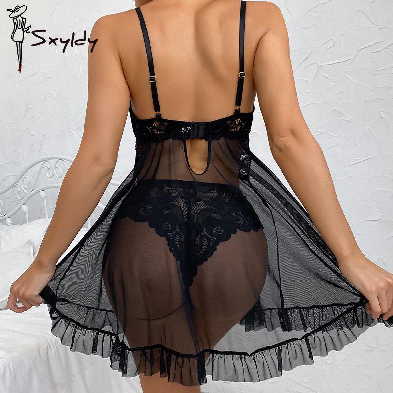 Женское нижнее белье, прозрачное сексуальное кружевное красное нижнее белье, пижамные комплекты, ночная рубашка, женская ночная одежда