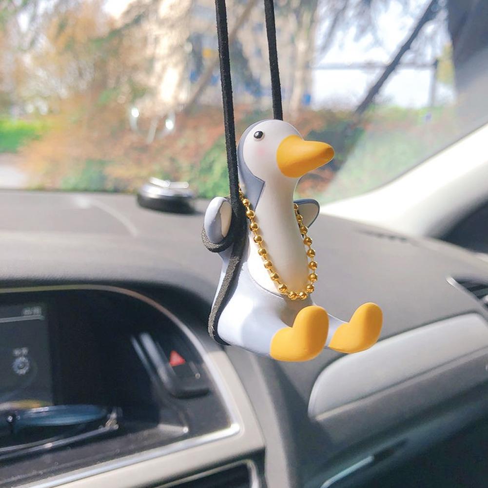 Крутая подвеска в виде пингвина на автомобиль, забавная подвеска в виде пингвина на автомобиль, подвеска на зеркало заднего вида, симпатичное украшение в виде пингвина на автомобиль