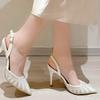 New Crystal Women Pumps Street Style Ankle Buckle High Heels Pointed Toe Shoes Sexy Banquet Party Sandals