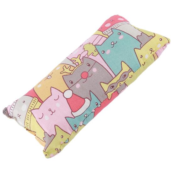 Cat Cuddle Pillow Toy Catnip Toy with Silver Vine Crinkle Kitten Kicker Toy Cute Cat Print Snuggle Pillow for Indoor