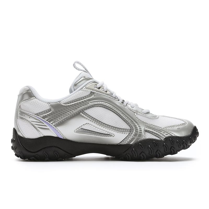 Fila Туфли-балетки Pebble Модные Универсальные Жидкое серебро Амортизирующие Нескользящие Низкие Повседневные Туфли Женская Обувь Серебристо-серый Белый F12W432106FSW