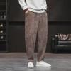 2024 Retro Corduroy Men's Wide-Leg Pants: Spring/Autumn, Loose Fit, Plus Size, All-Match Straight Style