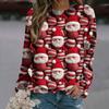 Christmas Cute Santa Claus Art Pattern 3D Printed Womens Fashion Crewneck Drop Shoulder Sweatshirt Autumn Casual Pullover ADW141