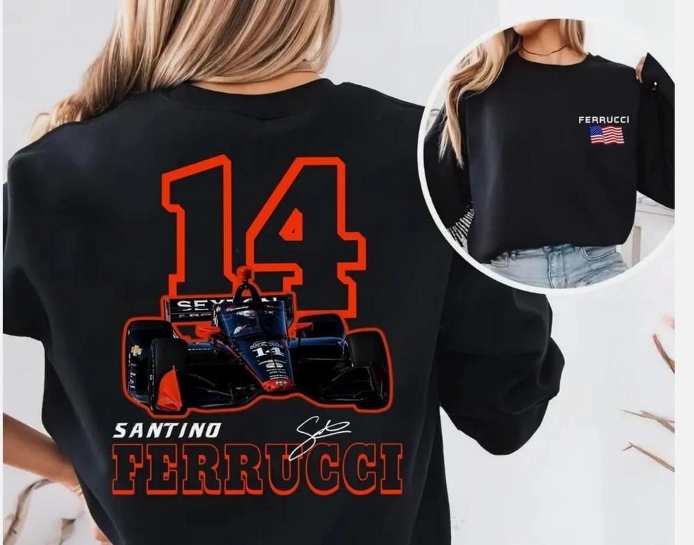 Сантино Ферруччи 2025 INDY.CAR Имя и Номер Гонщика S-5XL, Подарок Ferrucci Indycar Унисекс Футболка