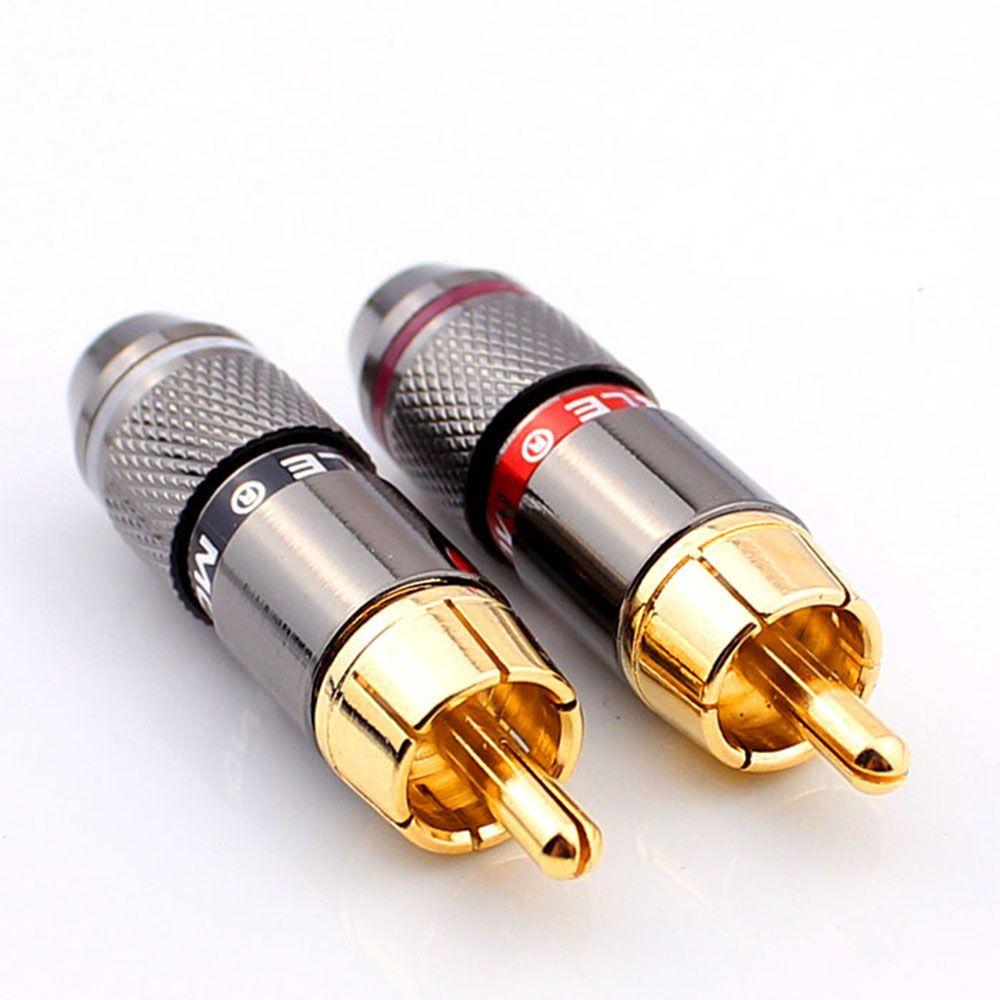 2 шт. Видео/Аудио RCA Штекер Адаптер RCA Штекер Кабель Провод Разъем Позолоченный