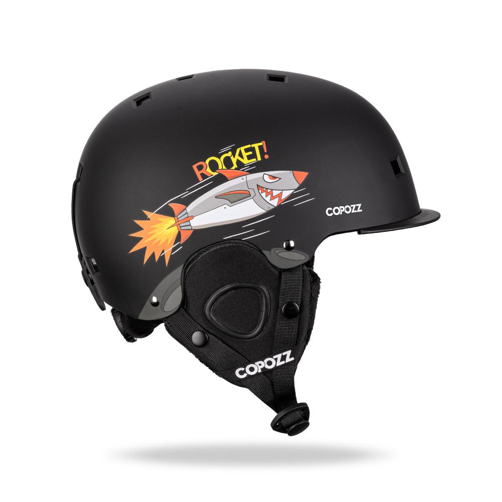 COPOZZ  Kids Cartoons Ski Helmet  Integrally-molded Safety Outdoor Skiing Cycling Protection Helmet Skiing Equipment