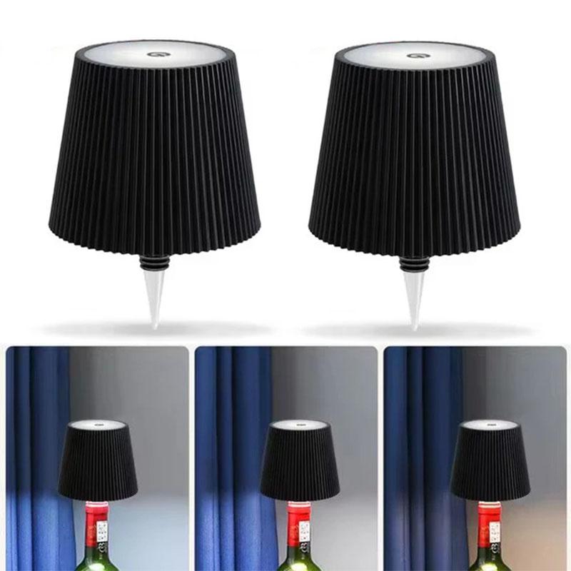 Беспроводная лампа для бутылок вина, светодиодная лампа для бутылок, портативная сенсорная настольная лампа с сенсорным управлением 3 цветов и плавной регулировкой яркости, ночник для декора бара и вечеринки