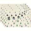 6pcs Set Winter Cable Car Skiing Christmas Tree Pattern Placemats, Seasonal Daily Holiday Decoration, Suitable for Home Kitchen Dining Parties Indoor