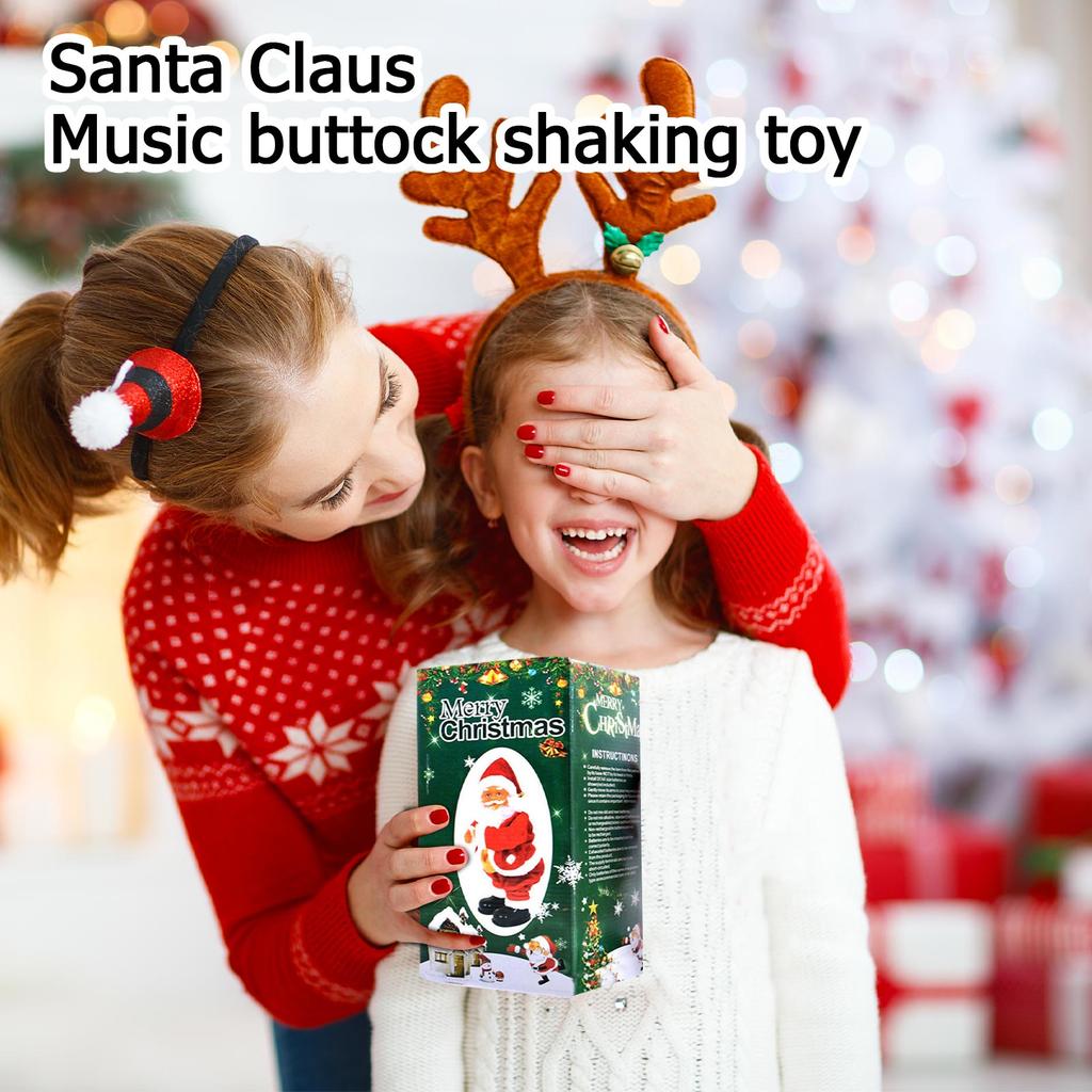 Electric Santa Musical Toy,Dancing Santa With Shaking Belly And Feet,Santa Doll Ornaments Shaking Head Foot Singing Dancing Toy,Battery Operated,Xm