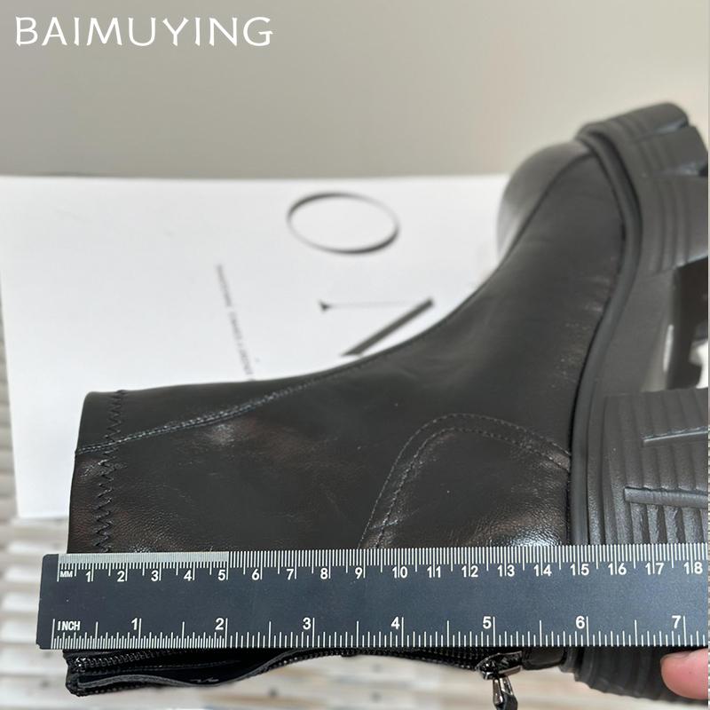 Женские зимние ботинки на платформе, массивные кожаные ботинки, женские, тренд 2025 года, готический бренд, зимние ботинки челси, мотоциклетные ботинки Botas Mujer