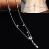 Fashion Rhinestone Crystal Waist Chain Dangle Bar Belly Button Navel Ring Bar Body Piercing Jewelry