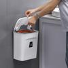 Kitchen Waste Bins Wall Mounted Trash Can Household Galley Storage Bucket Hanging Bathroom Trash Can With Lid Food Garbage Bin