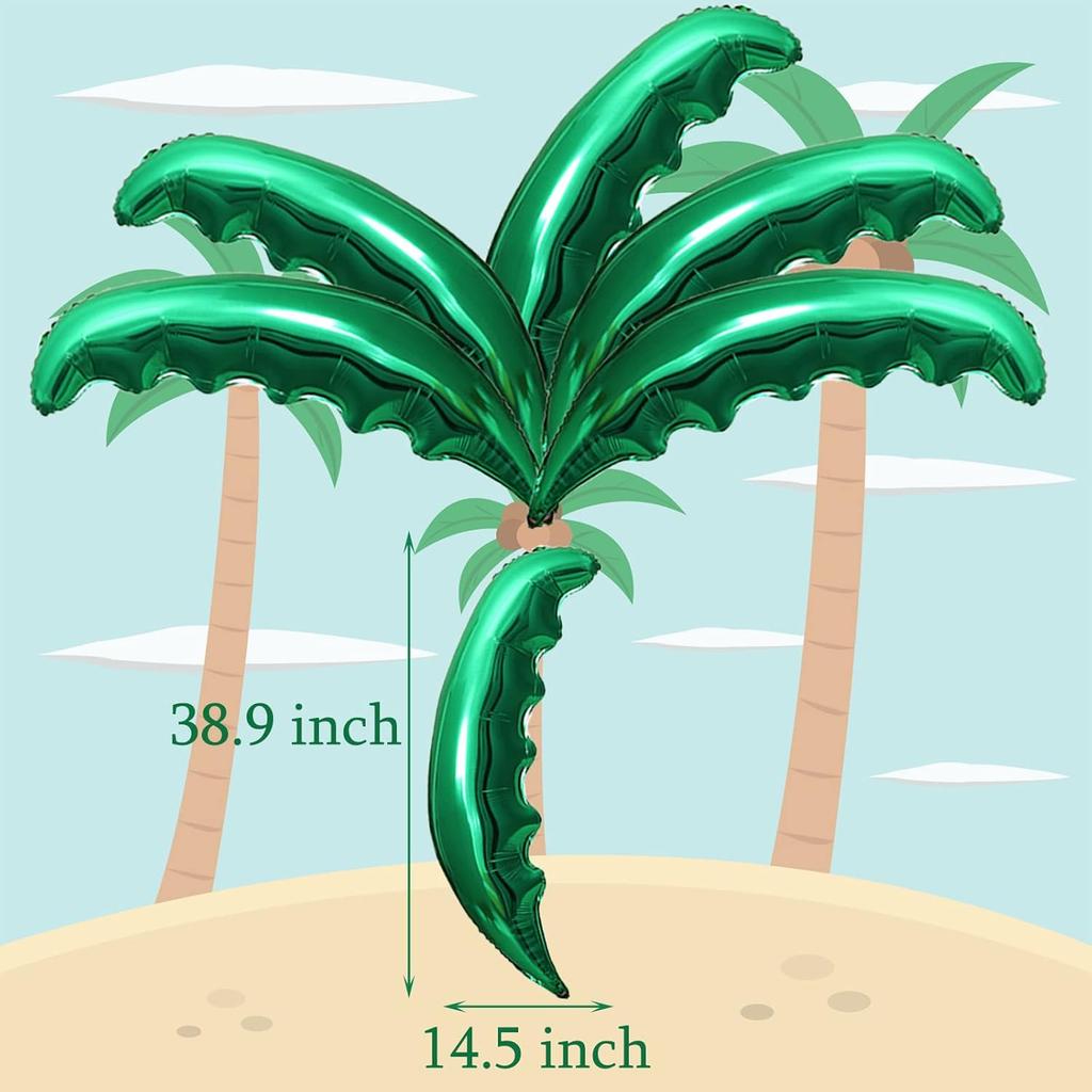 Набор из 110 шаров Кокосы и Листья Пальмы 10 Штук Фольгированный Шар с Листьями Кокосовой Пальмы 100 Штук 12-дюймовые Коричневые Латексные Шары для Гавайской Вечеринки Луау Пляжа