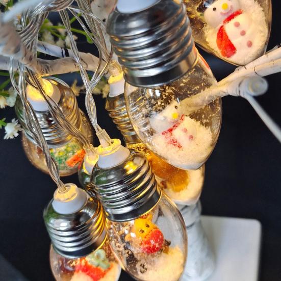 Рождественские светодиодные гирлянды с цветными снежинками для украшения дома