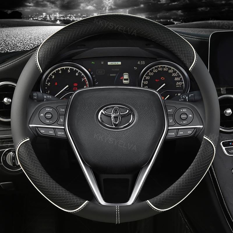 Чехол на руль автомобиля кожа 38 см для Toyota Corolla Fortuner Sequoia Auris Avensis YARIS Vios Celica 86 Rav4 4Runner C-HR