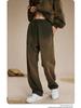 Autumn 2024 Retro Washed Distressed Spray Dye Sweatpants for Men - Loose Fit with Drawstring