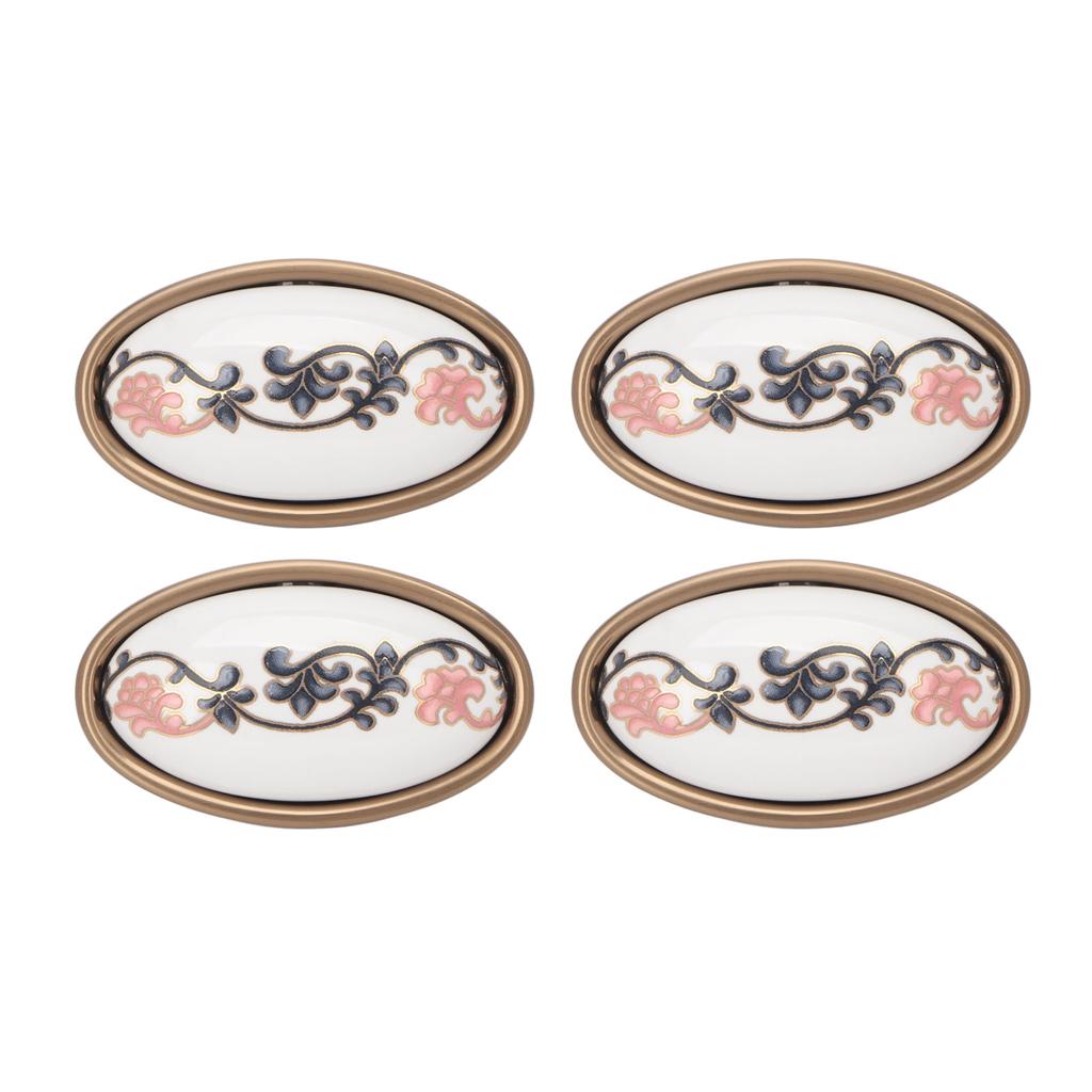 4 комплекта овальных ручек для шкафа 3D плавающий цветок изысканные эргономичные винтажные ручки для шкафа для домашней двери