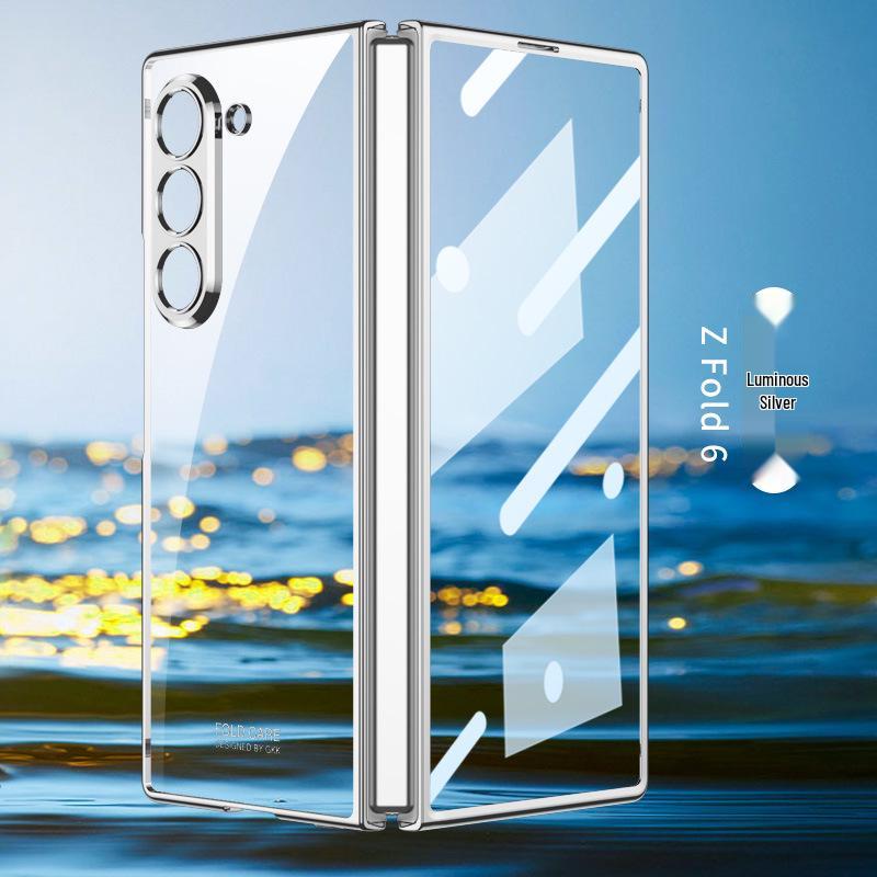 Samsung Z Fold6/7 Transparent Minimalist Case: Integrated Film & Protective Shell