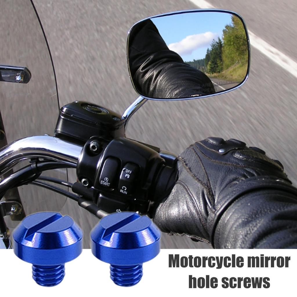 Mirror Hole Cover Cap, Motorcycle Mirror Hole Plug, Bike Hole Plug, Compatible with M8/M10,