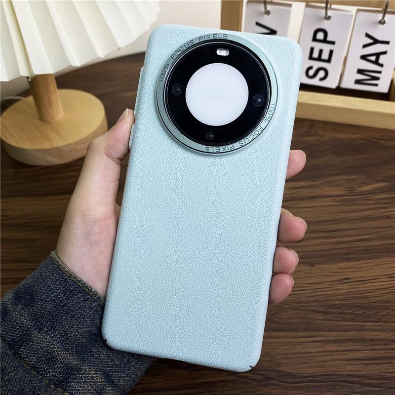 Для Huawei Mate 60 Pro Plus RS Ultimate прочный металлический чехол с большой дыркой в оправе объектива Litchi Grain PC, защитный чехол от отпечатков пальцев, задняя крышка-оболочка