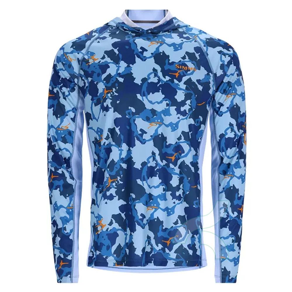 Cross-border SIMMS fishing suit UPF50 long-sleeved hoodie quick-drying breathable sunscreen clothes Luya outdoor T-shirt new