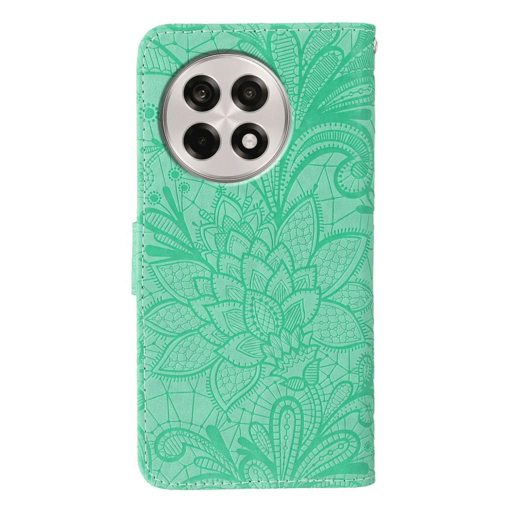 For OnePlus Ace 5 5G/Ace 5 Pro 5G/13R 5G Case Lace Flowers PU Leather Flip Wallet Phone Cover with Wrist Strap