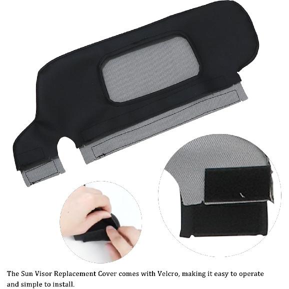 GXARTS Pair Left Driver and Right Passenger Repair Sun Visor Replacement Cover Black Fit for Ford Mustang 1994 1995 1996 1997 1998 1999 2000