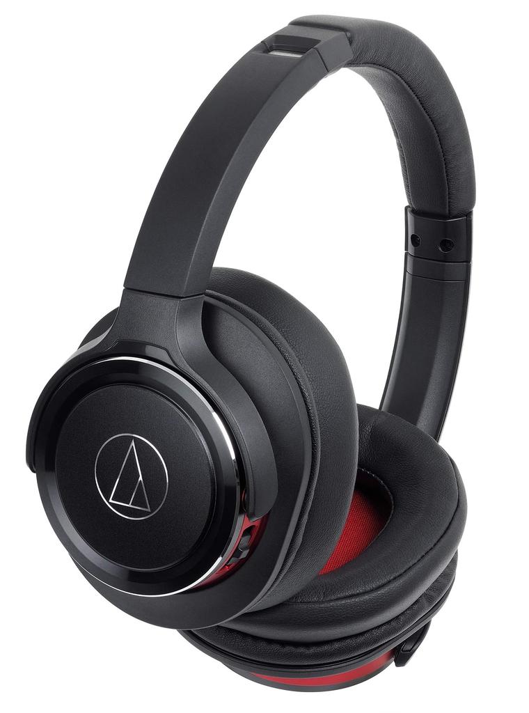Audio-technica SOLID BASS Wireless Headphones Heavy Bass Up To 40 Hours Playback Black Red ATH-WS660BT BRD