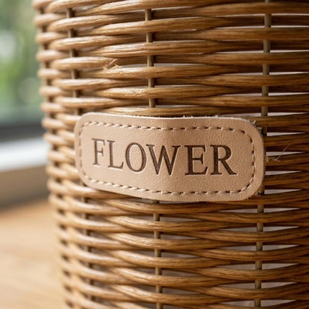 Tabletop Imitation Rattan Basket Plastic Rattan Storage Baskets Woven Plant Pot Indoor Storage