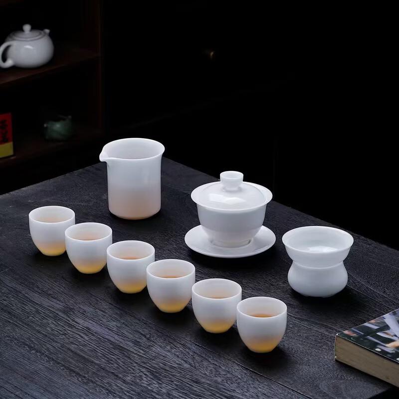 Dehua Mutton Fat Jade White Porcelain Kung Fu Tea Set