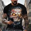 Men's Skull Tshirt 3D Printed Skull Graphic T-shirts For Men Oversized Short Sleeve Punk Tops Tee Shirt Men Death Clothing