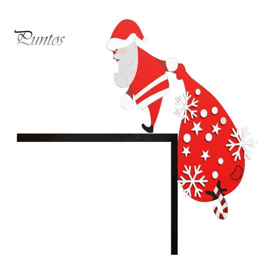 Christmas Door Corner Decoration Rustic Wooden Santa Claus Elk Gnome Elf Left Right Door Frame Sign Front Door Edge Topper Sitter Holiday Ornament