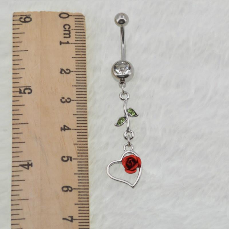 1шт тело панк романтическое розовое сердце мотаться кольцо на пупке