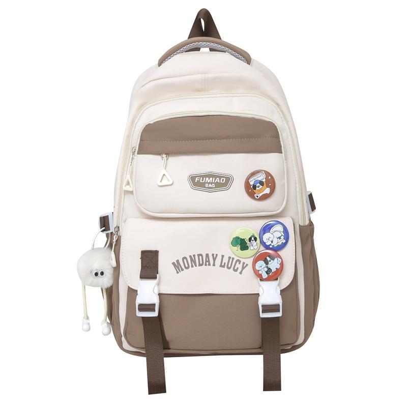 Школьный рюкзак для младших школьников, женский контрастный рюкзак для кампуса, рюкзак большой емкости