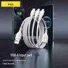 PISEN Three-in-One Braided Charging Cable for Apple and Android Devices