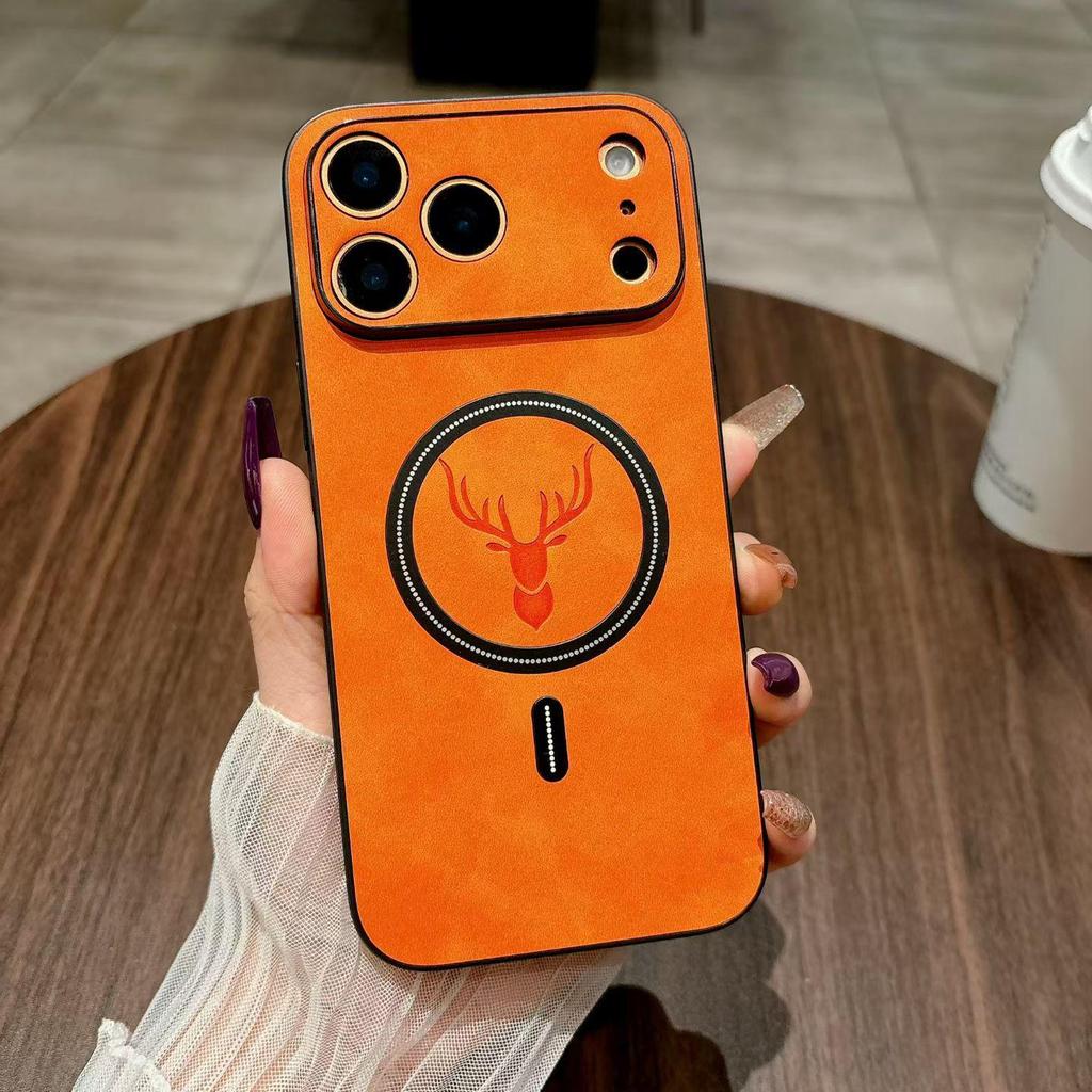 Новый чехол с магнитным рисунком из ткани и рисунком лося для iPhone 13-16 Pro Max