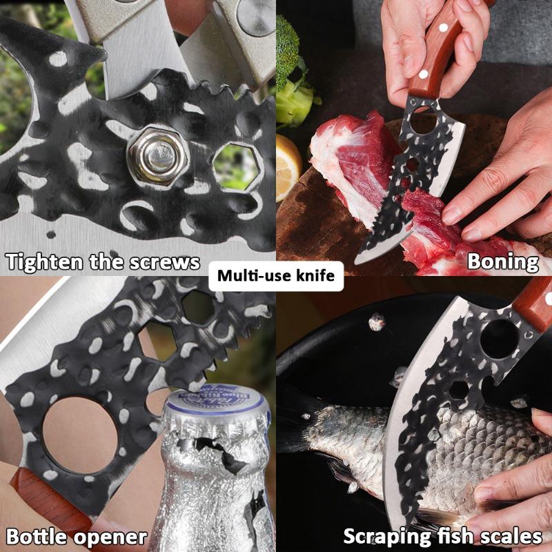 2 шт. Многофункциональный нож для разделки мяса для мужчин из нержавеющей стали, набор кухонных ножей, бытовой острый топор для мяса