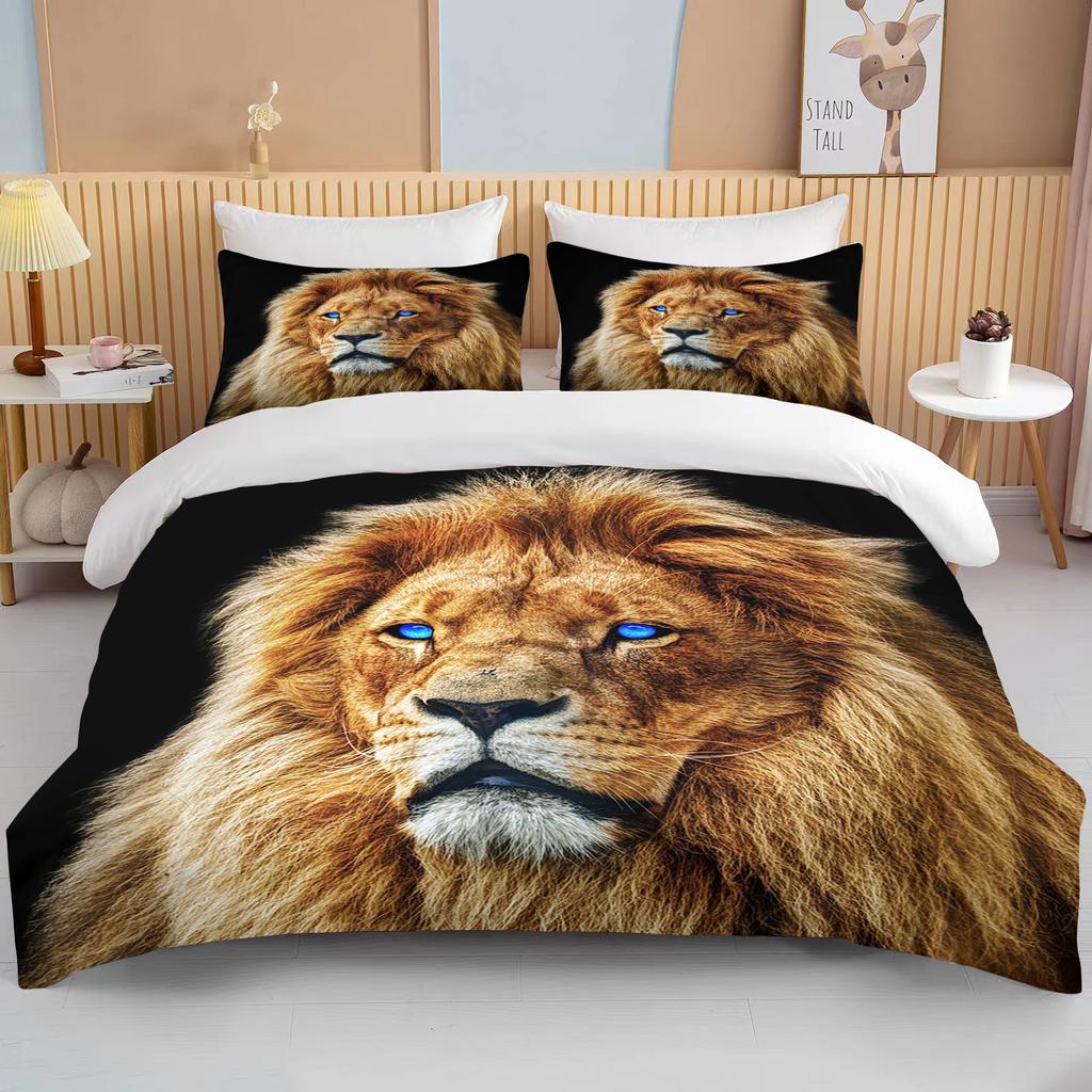10 Sizes Cute Lion Bedding Collection Duvet Cover Collection 3D Bedding Digital Printing With Bed Linen Queen Size Boy Bedding Collection Fashion D