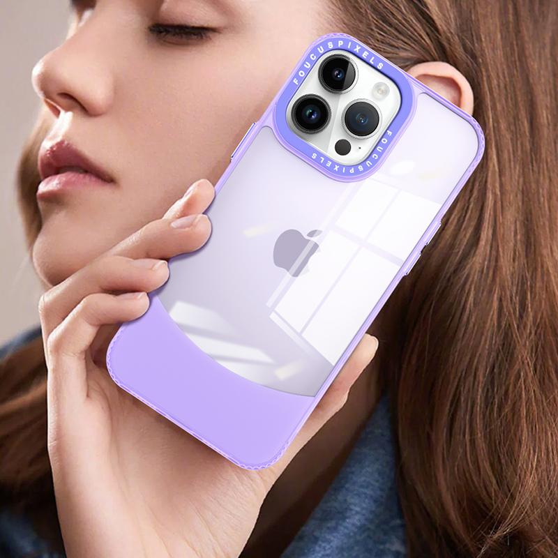 Чехол для iPhone 14 Pro Max, двухцветный ТПУ чехол для телефона, прозрачная задняя панель против царапин