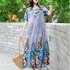 Elegant Summer Loose Dresses Women Vintage Clothes Short Sleeve Plus Size Casual Long Dress