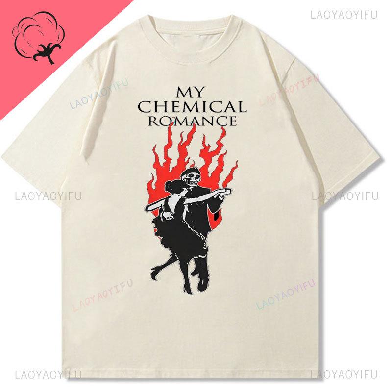 Футболки My Chemical RoУнисексГруппы Рок Графические Футболки Хлопок Рубашка Винтаж Панк Хип-Хоп Харадзюку Короткий Рукав Футболка