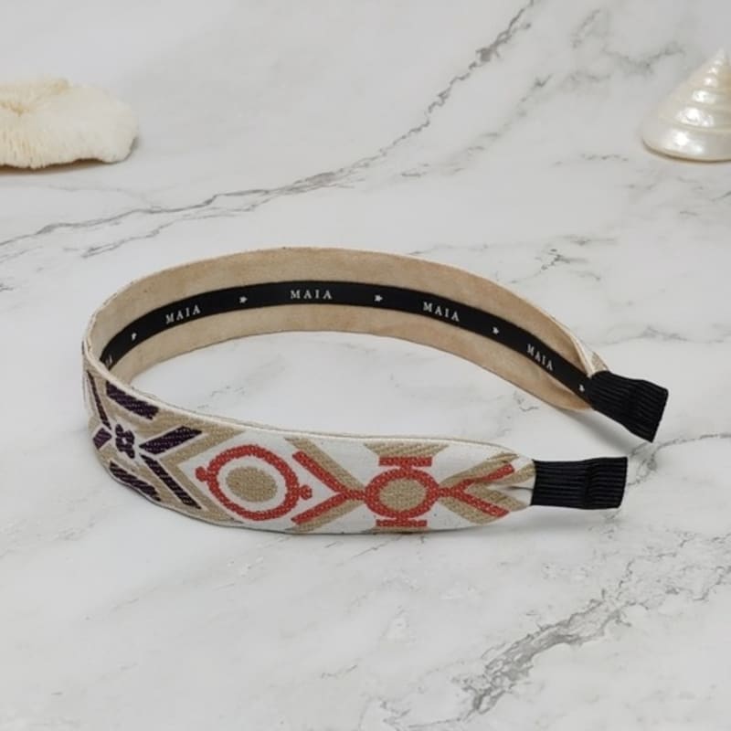 Жаккардовая повязка на голову MAIA - Слоновая кость