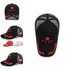 Stylish Red Baseball Cap With Star Embroidery For Men And Women Summer Sun Protection