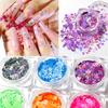 12 Colors Laser Butterfly Glitter Shiny Lip Gloss Glittering DIY Decor Butterflies Laser Flakes Lipgloss Base Mix Decorations 3g