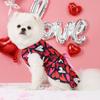 Dog Dress for Small Dogs Costume FEELING LOVED Printed Puppy Clothes with Bowknot Tulle Doggie Pet Cat Comfort Clothes Apparel V