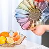 Стеклянный поднос для подачи с узором из подсолнухов, разноцветный, отлично подходит для демонстрации закусок, фруктов и десертов на собраниях