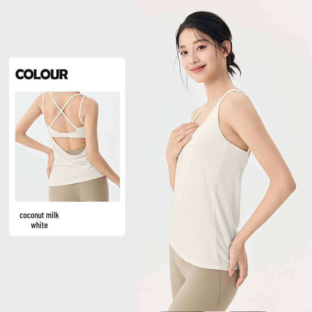 Женская U-образная майка с открытой спиной: Дышащий жилет для йоги и бега