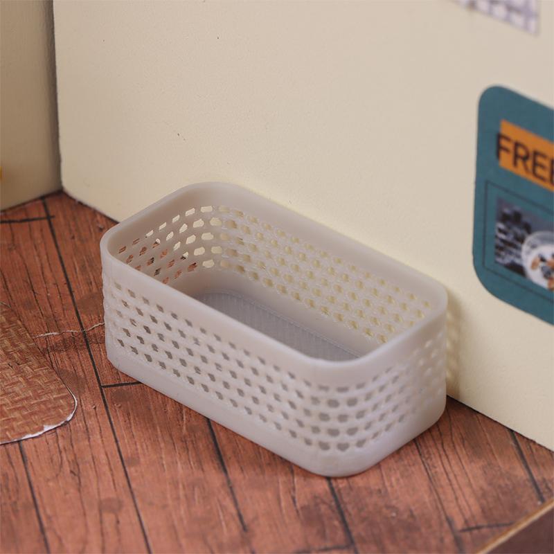 1/12 Dollhouse Mini Storage Basket Laundry Basket Model Dollhouse Furniture Decoration Dolls House Bathroom Accessories