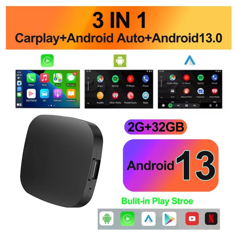 Android 13 CarPlay AI box Беспроводной адаптер CarPlay Android Auto для Netflix YouTube VW Toyota Hyundai Haval Chevrolet Ford Chev