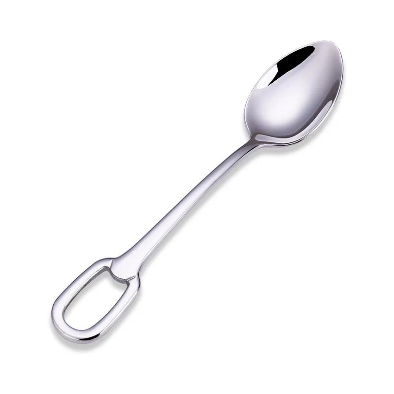 Столовые приборы из нержавеющей стали 304 с отверстием для подвешивания, стальная струна, чай, кофе, маленькие ложки